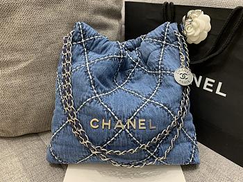 Chanel Denim Shopping Bag Size 35 cm
