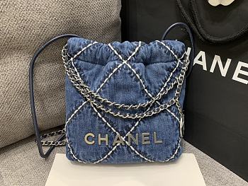 Chanel Denim Shopping Bag Size 20 cm