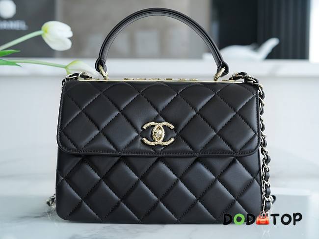 Chanel Trendy Lambskin Black Gold Hardware Size 25 cm - 1