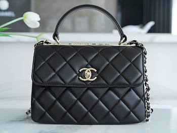 Chanel Trendy Lambskin Black Gold Hardware Size 25 cm