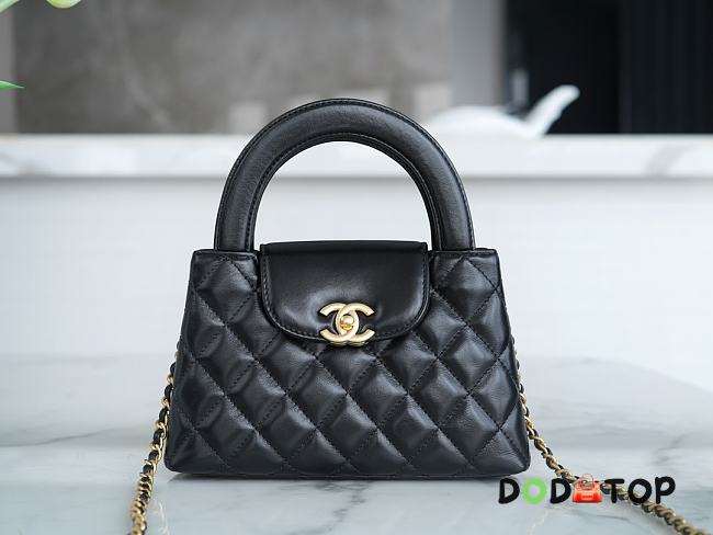 Chanel Kelly Handle Bag Black Large Size 13 × 19 × 7 cm - 1