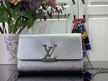 Louis Vuitton Pochette Louise Chain Bag M23756 Silver Size 22 x 14 x 5 cm