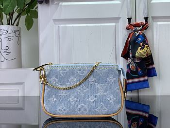 Louis Vuitton Mini Pochette Accessories M82960 Light Blue Size 4.5 x 9.5 x 4 cm