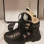 Gucci Black Leather Flashtrek Ankle Boots - 5