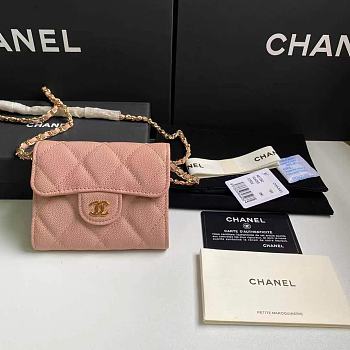 Chanel Wallet Chain Bag Pink Size 8.5 x 12.5 x 2.5 cm
