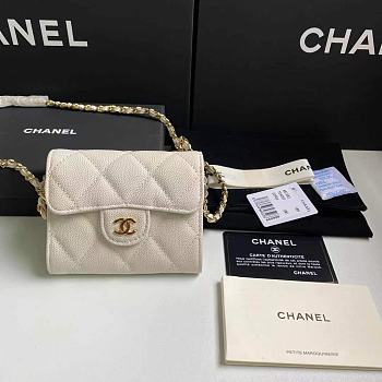 Chanel Wallet Chain Bag White Size 8.5 x 12.5 x 2.5 cm