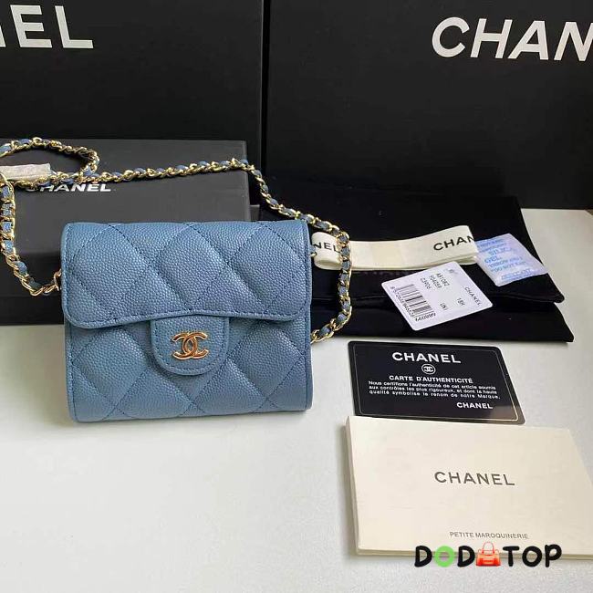 Chanel Wallet Chain Bag Blue Size 8.5 x 12.5 x 2.5 cm - 1