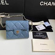 Chanel Wallet Chain Bag Blue Size 8.5 x 12.5 x 2.5 cm - 1