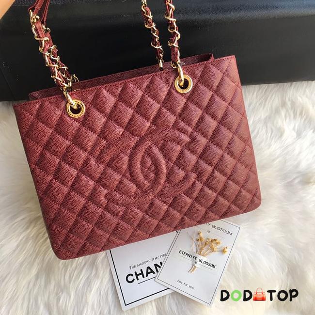 Chanel Tote Bag Maroon Caviar Size 35 x 25 x 13 cm - 1