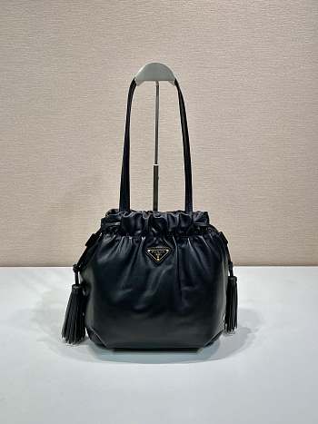 Prada Bucket Bag 1BG541 Black Size 24 x 25 x 11 cm