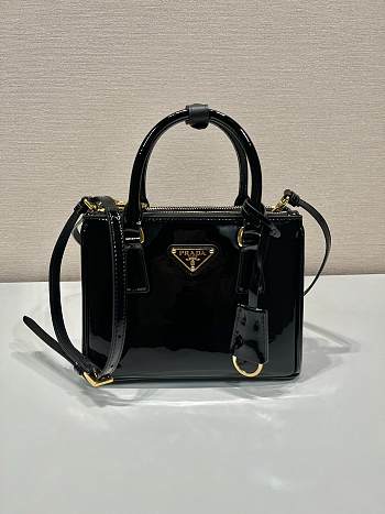 Prada Saffiano Galleria Patent Black Bag Size 20 x 15 x 9.5 cm