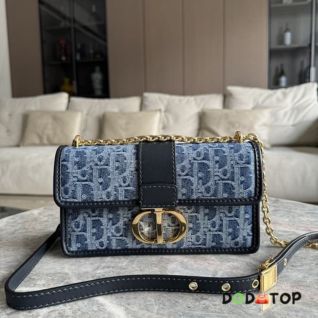 Dior Denim Blue Small 30 Montaigne Chain Bag M9334 Size 21.5 x 12 x 6 cm - 1