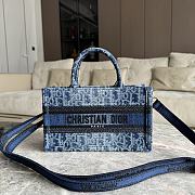 Dior Denim Blue Nini Book Tote Crossbody Bag Size 21.5 x 13 x 7.5 cm - 1