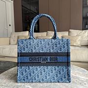 Dior Small Book Tote In Denim Blue Size 26.5 x 21 x 14 cm - 1