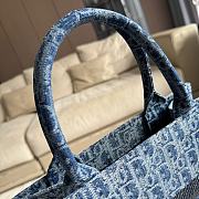 Dior Small Book Tote In Denim Blue Size 26.5 x 21 x 14 cm - 3