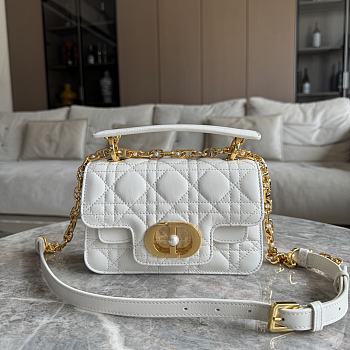 Dior Mini D Jolie Handbag White Size 19 x 12 x 6 cm