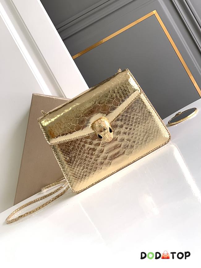 Bvlgari Serpenti Forever Series Small Crossbody Bag Gold Size 20 x 15 x 5 cm - 1