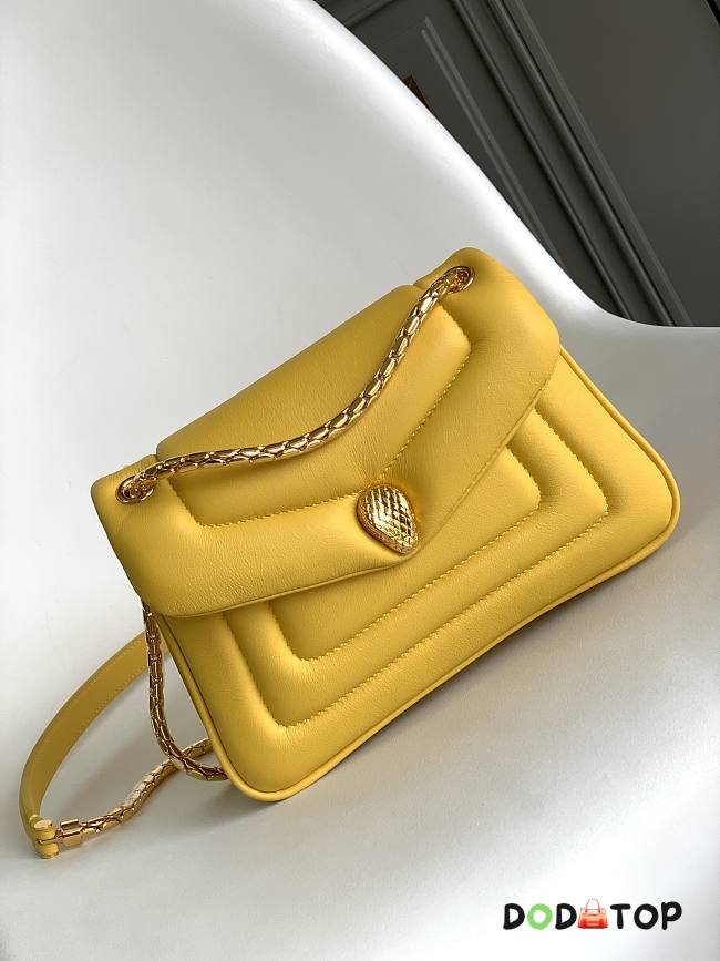 Bvlgari Serpenti Reverse Series Small Shoulder Bag Yellow Size 22.5 x 15 x 7 cm - 1