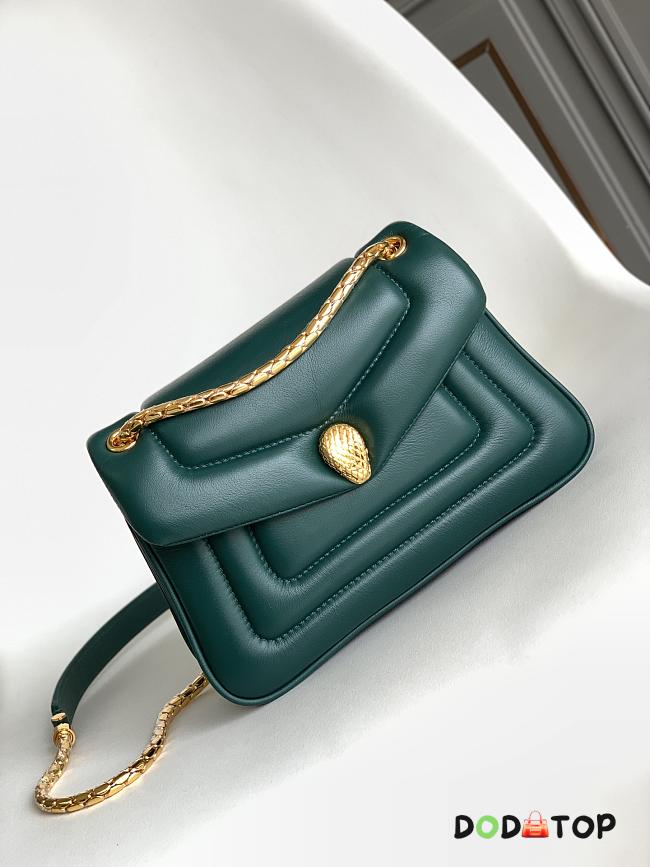 Bvlgari Serpenti Reverse Series Small Shoulder Bag Green Size 22.5 x 15 x 7 cm - 1