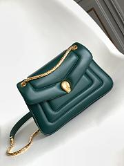 Bvlgari Serpenti Reverse Series Small Shoulder Bag Green Size 22.5 x 15 x 7 cm - 1