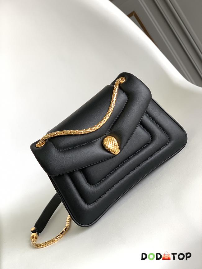 Bvlgari Serpenti Reverse Series Small Shoulder Bag Black Size 22.5 x 15 x 7 cm - 1