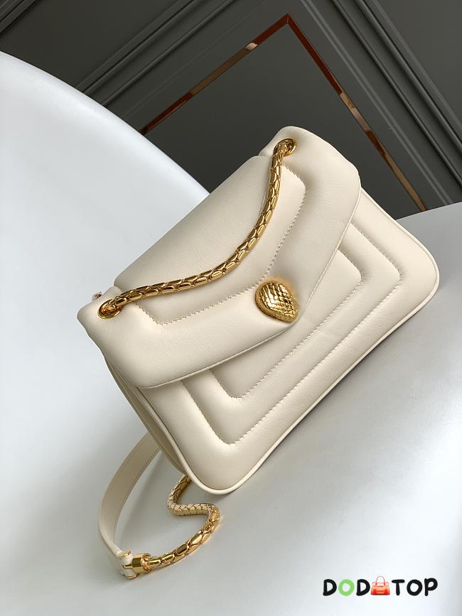 Bvlgari Serpenti Reverse Series Small Shoulder Bag White Size 22.5 x 15 x 7 cm - 1