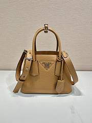 Prada Double Saffiano Leather Mini Bag Brown Size 18.5 x 12.5 x 25 cm - 1