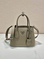 Prada Double Saffiano Leather Mini Bag Grey Size 18.5 x 12.5 x 25 cm - 1