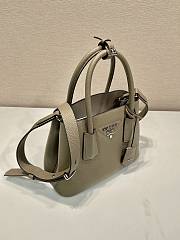 Prada Double Saffiano Leather Mini Bag Grey Size 18.5 x 12.5 x 25 cm - 3