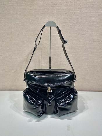 Prada Men Leather Shoulder Bag Black Size 29 x 23 x 15 cm
