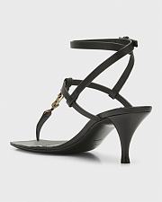 YSL Saint Laurent Vitti Leather YSL T-Strap Sandals  - 2