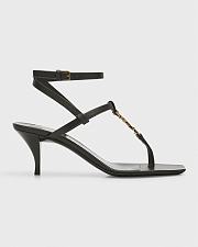 YSL Saint Laurent Vitti Leather YSL T-Strap Sandals  - 3