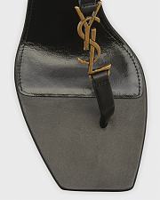 YSL Saint Laurent Vitti Leather YSL T-Strap Sandals  - 5