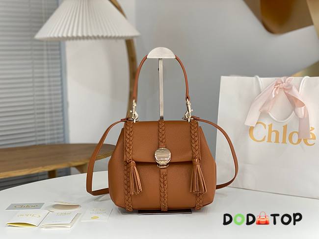 Chloe Penelope Gold Coin Bag Medium Brown Size 25 x 20 x 10 cm - 1