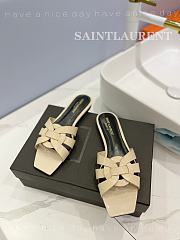 YSL Flats Black/White/Beige/Red - 5