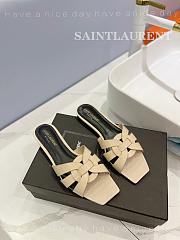 YSL Flats Black/White/Beige/Red - 4