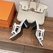 Hermes Izzy 60 Sandal Black/White/Brown 6 cm - 4