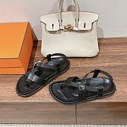 Hermes Inboard Sandals and Beach Black/White/Brown/Beige - 6