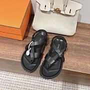 Hermes Inboard Sandals and Beach Black/White/Brown/Beige - 2