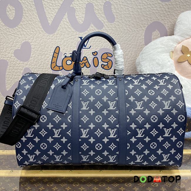 Louis Vuitton Keepall Bandoulière 50 Travel Bag M24953 Blue Size 50 x 29 x 23 cm - 1