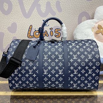 Louis Vuitton Keepall Bandoulière 50 Travel Bag M24953 Blue Size 50 x 29 x 23 cm