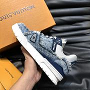 Louis Vuitton Trainer Men's Casual Sneakers Denim - 3