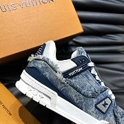 Louis Vuitton Trainer Men's Casual Sneakers Denim - 2