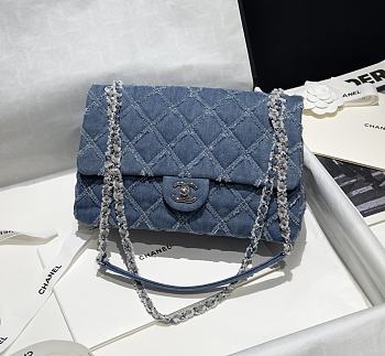 Chanel Classic Flap Bag Denim CF Size 26 x 18 x 7 cm