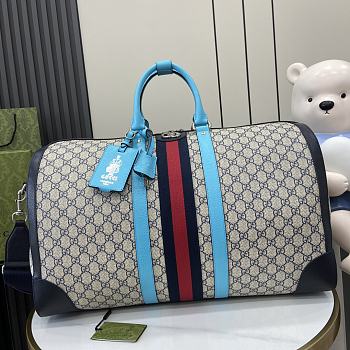 Gucci Savoy Medium Duffle Bag Blue Size 52 x 30 x 29 cm