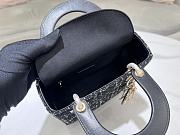 Dior Medium Lady D-Lite Bag Black Cannage Tweed Size 20 x 16.5 x 8 cm - 2