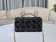 Dior Top Handle Bag Black Cannage Tweed Size 21 × 11.5 × 4.5 cm - 5