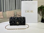 Dior Top Handle Bag Black Cannage Tweed Size 21 × 11.5 × 4.5 cm - 3