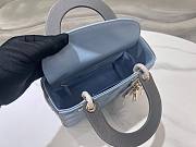 Dior Lady Blue and Gray Gold Hardware Size 20 x 17 x 8 cm - 4