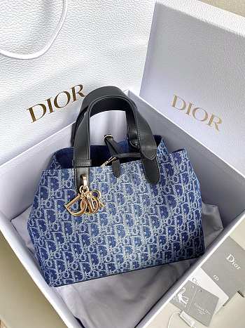 Dior Medium Dior Toujours Bag Denim Size 28.5 x 19 x 21.5 cm